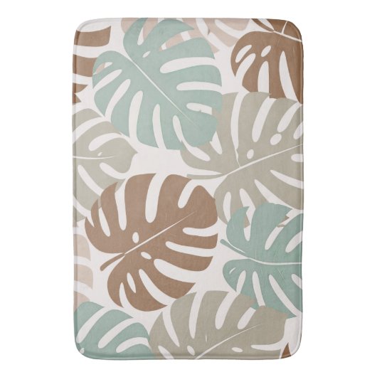 Monstera modern hawaii boho badmat (Voorkant Verticaal)