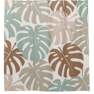 Monstera modern hawaii boho douchegordijn