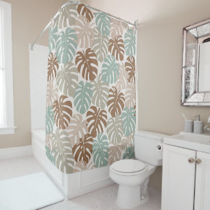 Monstera modern hawaii boho douchegordijn