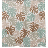 Monstera modern hawaii boho douchegordijn (Voorkant)