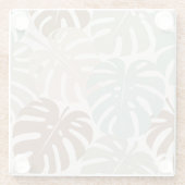 Monstera modern hawaii boho glazen onderzetter (Achterkant)
