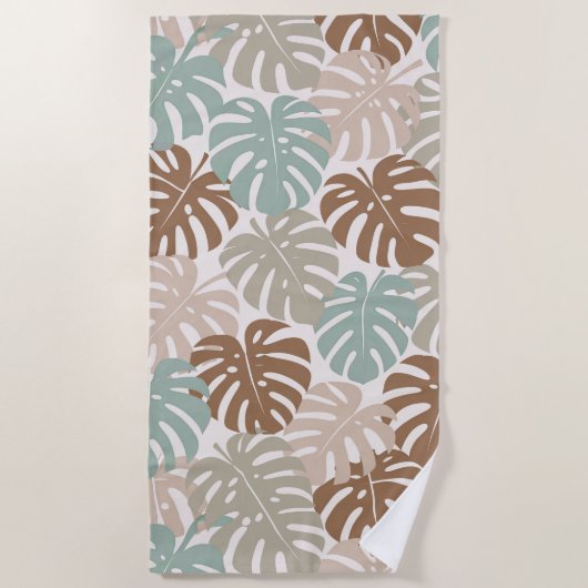 Monstera modern hawaii boho strandlaken (Voorkant)