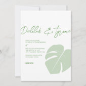 Monstera · Moderne Tropische bruiloft · Groen blad Kaart (Voorkant)