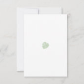 Monstera · Moderne Tropische bruiloft · Groen blad RSVP Kaartje (Achterkant)