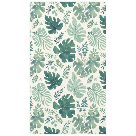 Monstera Mood – Tropisch blad patroon tafelkleed (Voorkant)