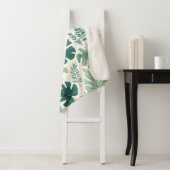 Monstera Mood – Tropisch blad Sherpa Deken (In situ)