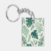 Monstera Mood – Tropische blad acryl Sleutelhanger (Voorkant Links)