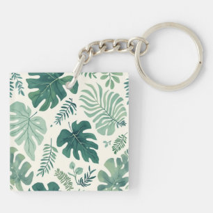 Monstera Mood – Tropische blad acryl Sleutelhanger