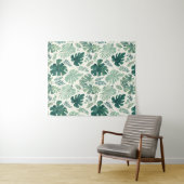 Monstera Mood – Tropische bladpatroon stof tapes Wandkleed (In Situ (horizontaal))