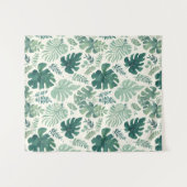 Monstera Mood – Tropische bladpatroon stof tapes Wandkleed (Voorkant (horizontaal))