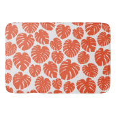 Monstera - Oranje en wit Badmat (Voorkant)