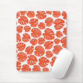Monstera - Oranje en wit Muismat (Met muis)