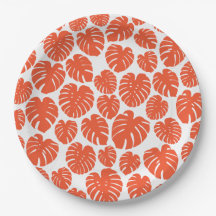 Monstera - Oranje en wit