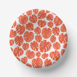 Monstera - Oranje en wit Papieren Kommen