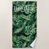 Monstera Palm Banana Tropical Leaves | Monogram Strandlaken (Voorkant)