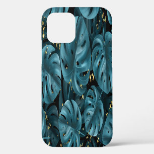 Monstera Palm, Gouden Spat Seamloos. iPhone 12 Hoesje