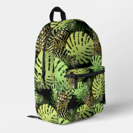 Monstera Palm Leaves Tropisch Oerwoud Bedrukte Rugzak