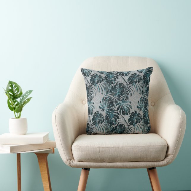 Monstera Palm Leeuw Dierenprint Glam 2 Kussen (Stoel)