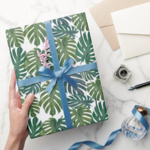 Monstera Palm Tropical Leaves Wrapping Paper Cadeaupapier