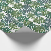 Monstera Palm Tropical Leaves Wrapping Paper Cadeaupapier (Hoek)