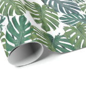 Monstera Palm Tropical Leaves Wrapping Paper Cadeaupapier (Rol Hoek)