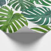 Monstera Palm Tropische Groene Bladeren Cadeaupapier (Hoek)