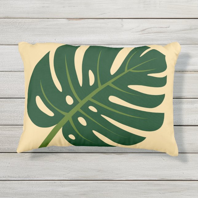 Monstera palmblad outdoor kussen voor plant liefhe (Achterkant)