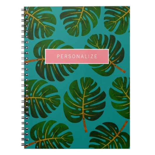 Monstera palmboom bladeren custom journal Notitieboek (Voorkant)