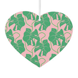 Monstera patroon in roze en groen luchtverfrisser