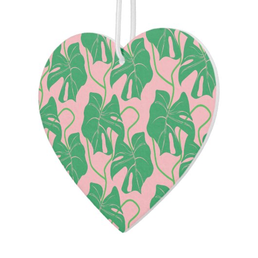 Monstera patroon in roze en groen luchtverfrisser (Links)