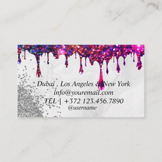 Monstera Pink Grey Salon Marmer Visitekaartje (Achterkant)