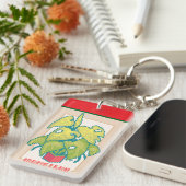 Monstera Pixelart, Pixel Art Sleutelhanger (Voorkant Rechts)