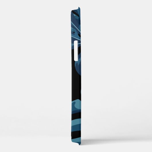 Monstera plant: blauw blad patroon. Case-Mate iPhone case (Achterkant / Rechts)