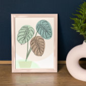 Monstera Plant Bohemian Art Line Poster