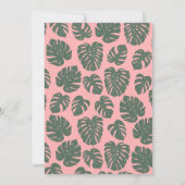 Monstera Plant Botanisch Roze Groen Baby shower Kaart (Achterkant)