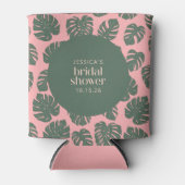 Monstera Plant Botanisch Roze Groen Vrijgezellenfe Blikjeskoeler (Voorkant)