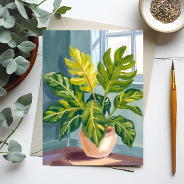 Monstera Plant | Green Botanical Watercolor Briefkaart