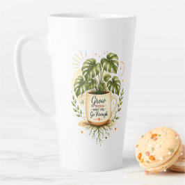 Monstera Plant in Koffiekop | Botanische latte mok