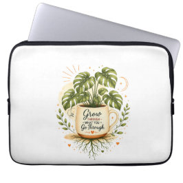 Monstera Plant in Koffiekop | Cozy Botanical  Laptop Sleeve