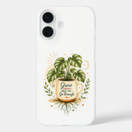 Monstera Plant in Koffiekop | Gezellige Botanische iPhone 16 Hoesje