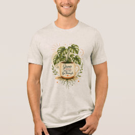 Monstera Plant in Koffiekop | Gezellige Botanische Tri-Blend Shirt