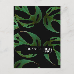 Monstera Plant Patroon Illustratie Blad Verjaardag Briefkaart