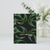 Monstera Plant Patroon Illustratie Blad Verjaardag Briefkaart (Staand voorkant)