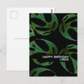 Monstera Plant Patroon Illustratie Blad Verjaardag Briefkaart (Voorkant / Achterkant)