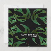 Monstera Plant Pattern Illustratie Leaf Birthday Kaart (Voorkant)