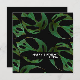 Monstera Plant Pattern Illustratie Leaf Birthday Kaart