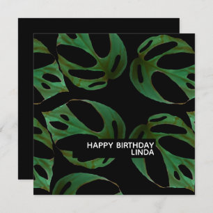 Monstera Plant Pattern Illustratie Leaf Birthday Kaart