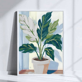 Monstera-Plant | Plantaardige botanische kunst Poster