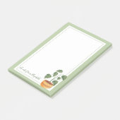 Monstera Plant Post-It Notes met groen Lijst (Schuin)
