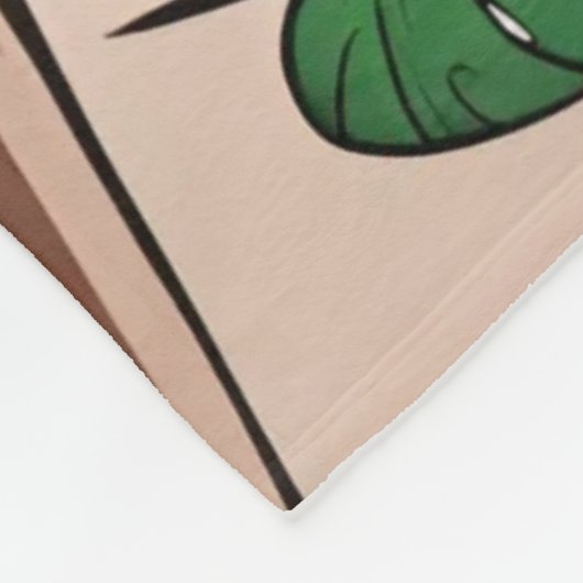 Monstera Plant Pot Pattern Art Fleece Deken (Hoek)